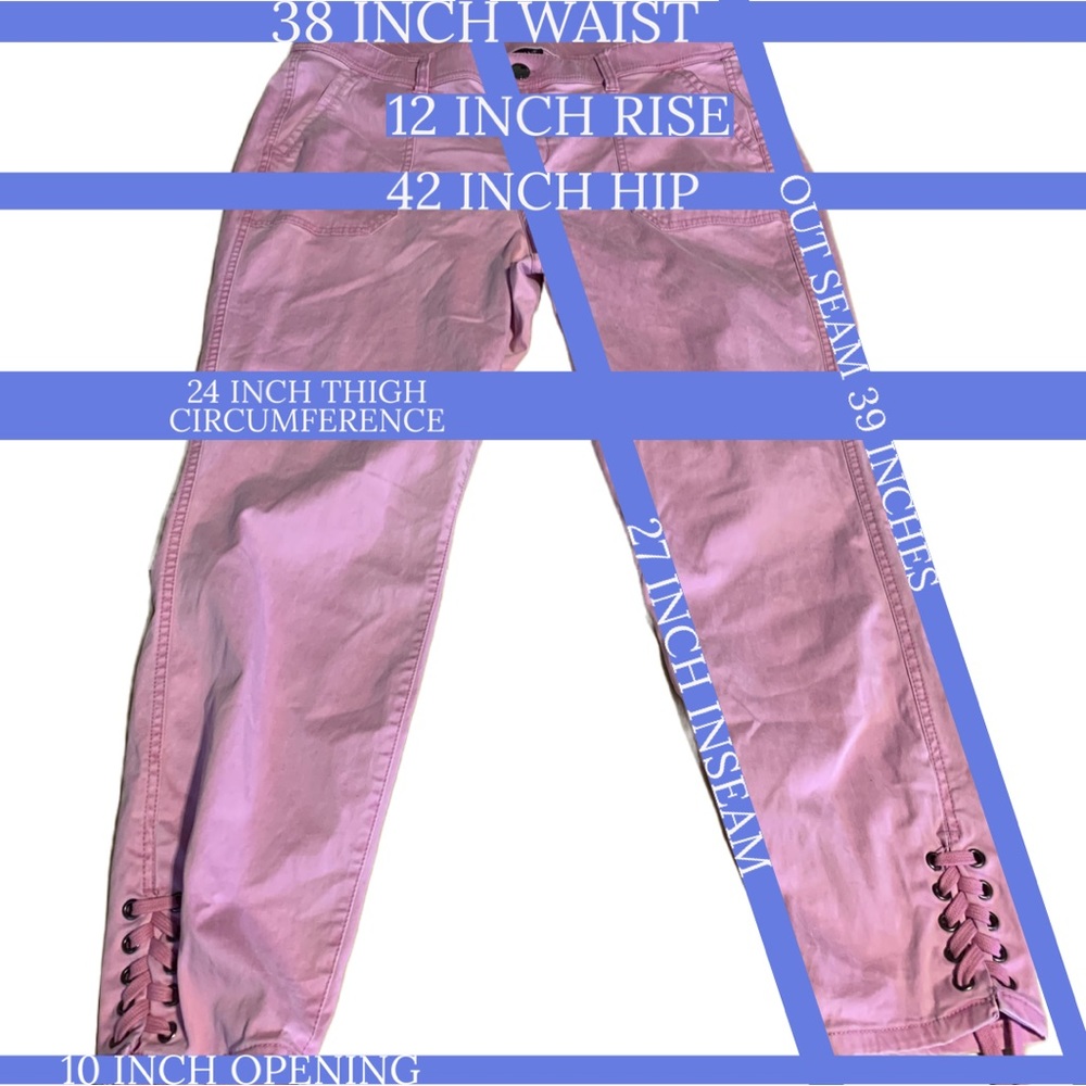 LANE BRYANT ORCHID PINK SKINNY LEG CORSET HEM PANTS (18) - Picture 12 of 13